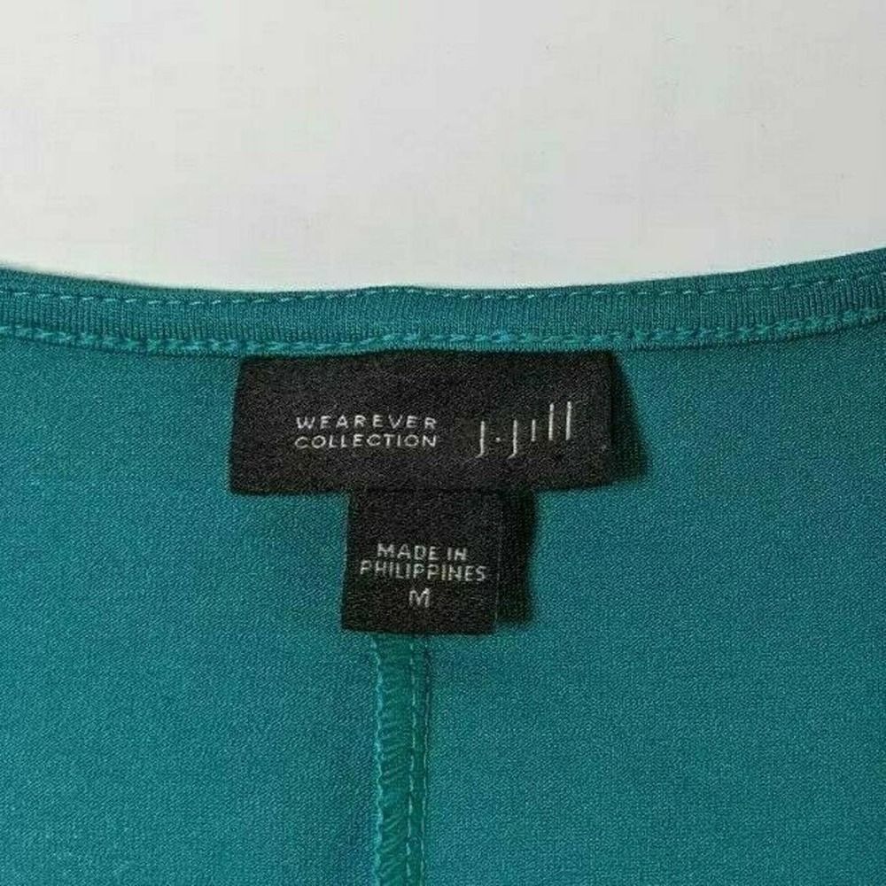 J. Jill Wearever Sleeveless Midi Dress Flowy Teal  Multi Seam Medium - Picture 5 of 11